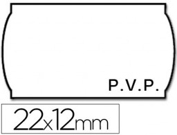 1500 etiquetas Meto PVC blanco lisas onduladas 22 x 12 mm.
